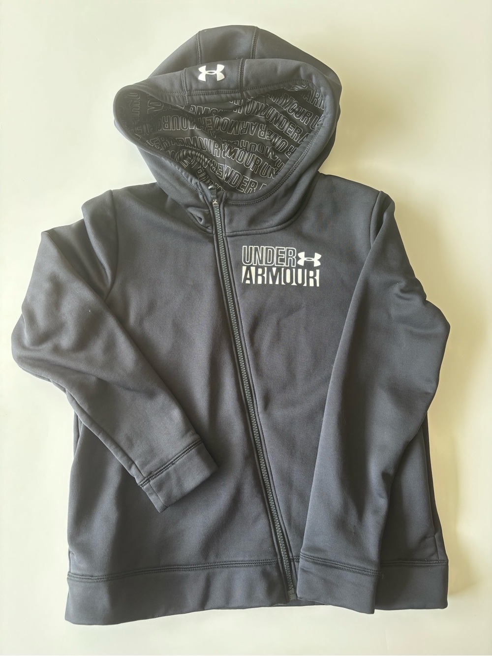 Under Armour Black Zipper Hoodie Fleece Youth XL